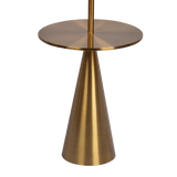 Celestial Modern Floor Lamp with Brass Accent Table with Large White Shade