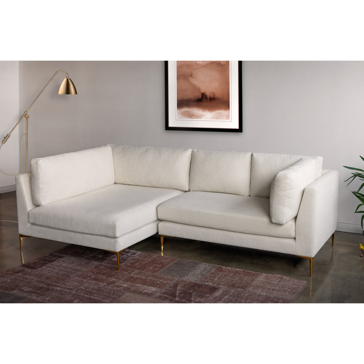 Chamberlain Sectional Sofa Left Chaise (Beige Boucle)