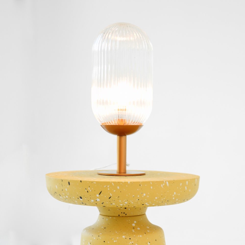 Clario Bronze Clear Glass Table Lamp