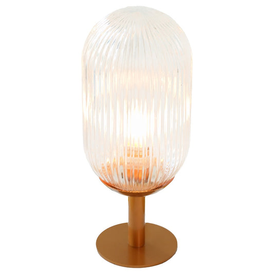 Clario Bronze Clear Glass Table Lamp
