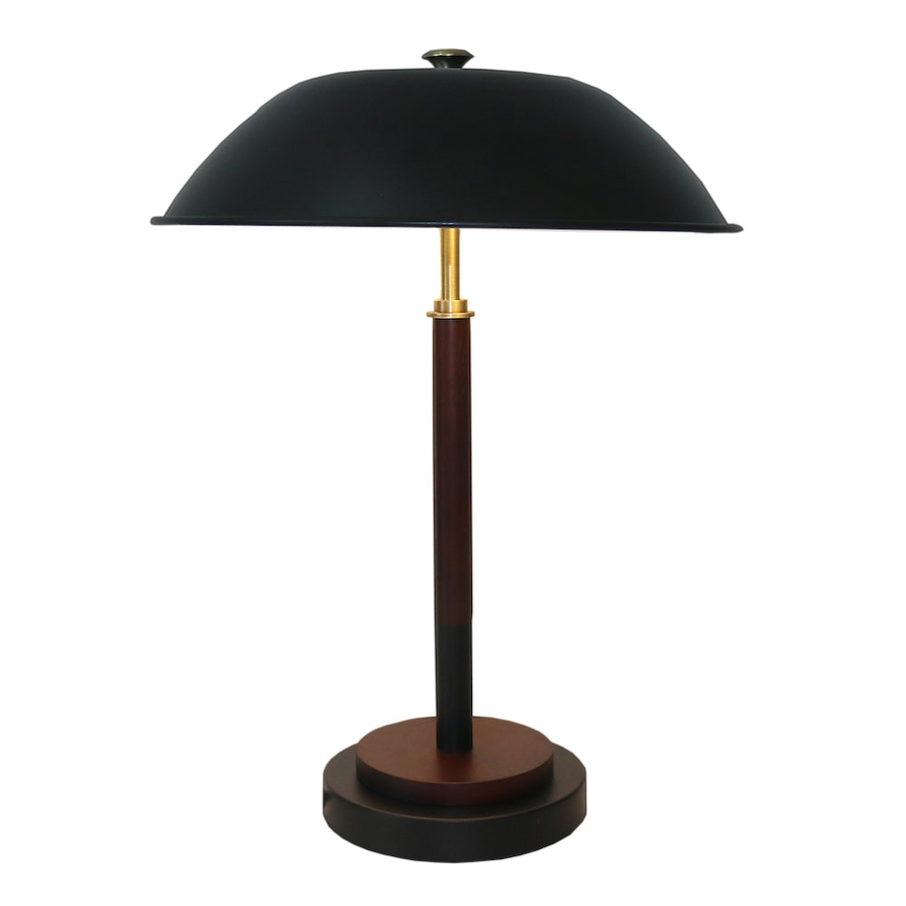 Cosmiclume Black Umbrella Shaped Table Lamp - Walnut - Bronze