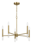 Courtyard Five Light Golden Brass Candle Light Chandelier 24"W × 17.75"H