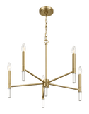 Courtyard Five Light Golden Brass Candle Light Chandelier 24"W × 17.75"H