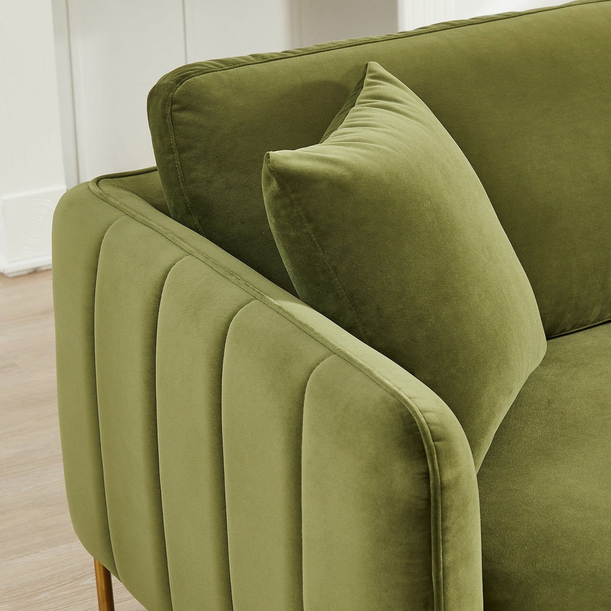 Daman Olive Green Velvet Sofa