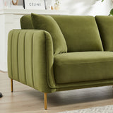 Daman Olive Green Velvet Sofa