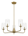 Dazzle Five Lights Chandelier With Clear Seeded Glass -Satin Brass