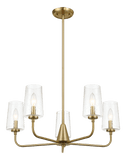 Dazzle Five Lights Chandelier With Clear Seeded Glass -Satin Brass