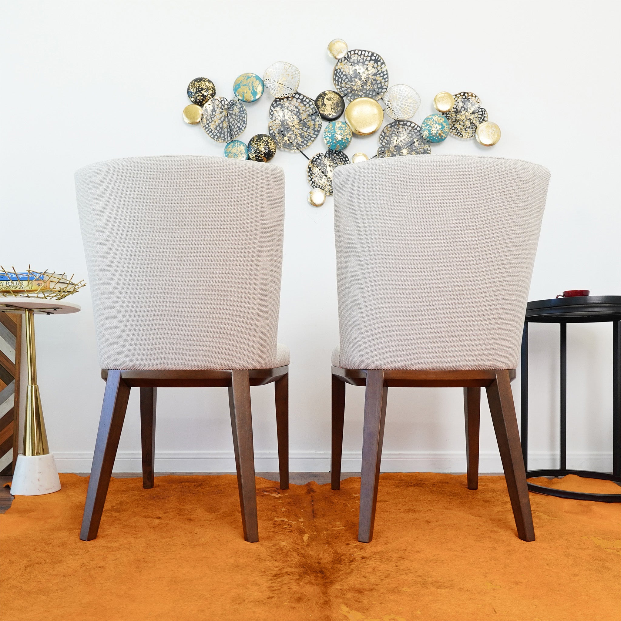 Elmwood Beige Fabric Dining Chair (Set Of 2)