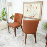 Elmwood Orange Fabric Dining Chair (Set Of 2)