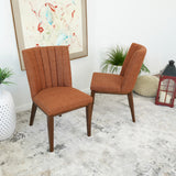 Elmwood Orange Fabric Dining Chair (Set Of 2)