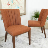 Elmwood Orange Fabric Dining Chair (Set Of 2)