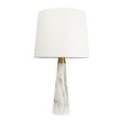 Enclave Hydro Black Table Lamp with On/Off Switch Faux Marble Base Fabric Shade