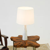Enclave Hydro Black Table Lamp with On/Off Switch Faux Marble Base Fabric Shade