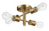 Ephemeral Four Lights Semi Flush Mount Retro Hallway Kitchen Bedroom Living Room Ceiling Pendant 11"W × 6.5"H