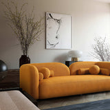 Donna Japandi Style Yellow Boucle Sofa