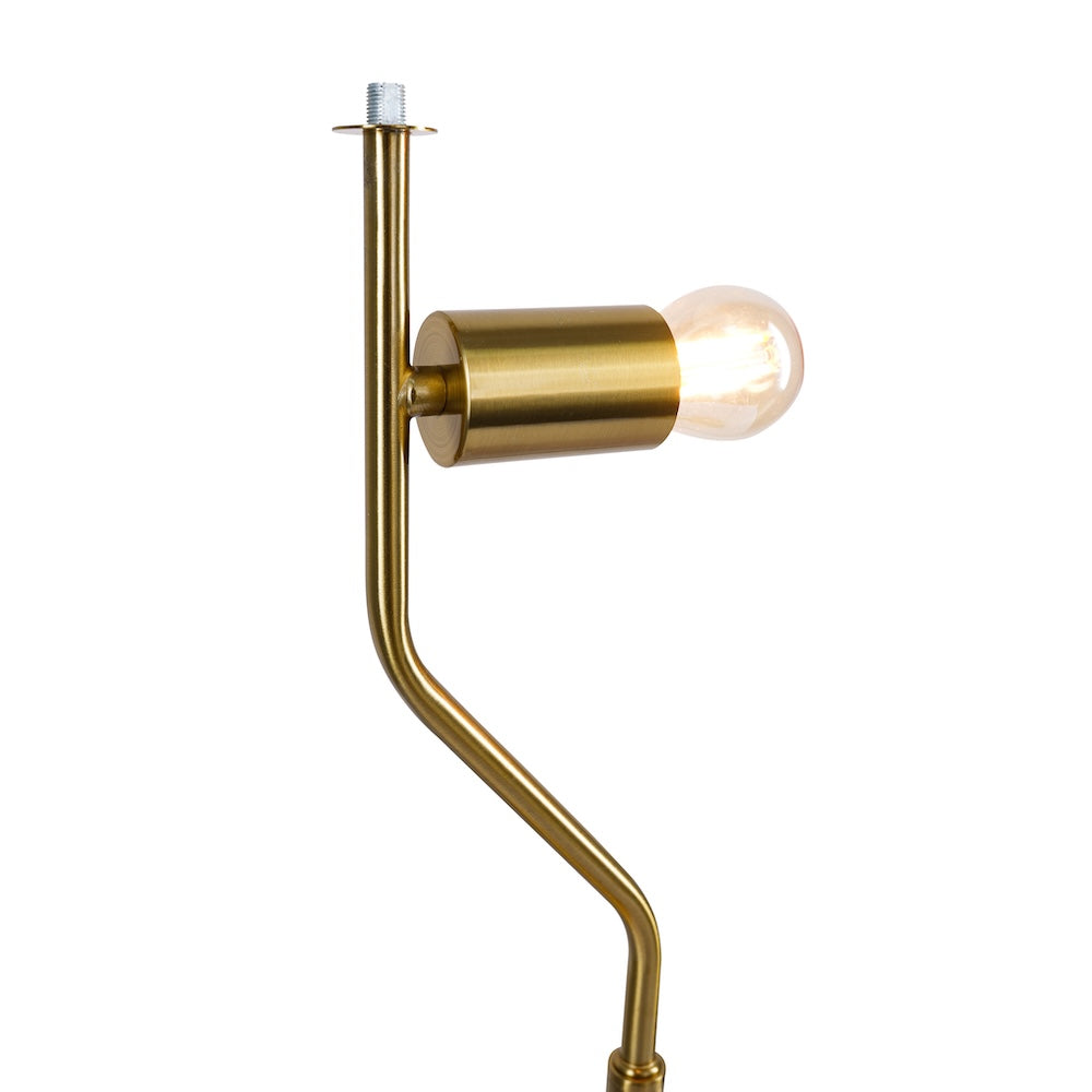 Flux Table Lamp - Gold Color Metal Base - Black Outer Shade