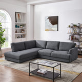 Glander Grey Fabric Left-Facing Sectional Sofa