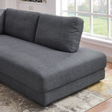 Glander Grey Fabric Right-Facing Sectional Sofa