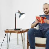 GlowLite Black Table Lamp with Cone Shade