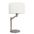 Horizon Brushed Nickel Table Lamp with On/Off Switch Curved Metal Base Linen Shade