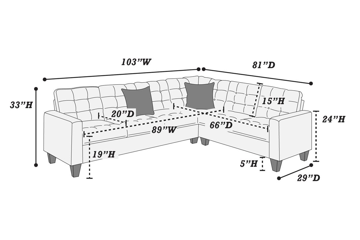 4-Piece Sectional Sofa (Navypolyfiber (Linen-Like Fabric)) - F6938