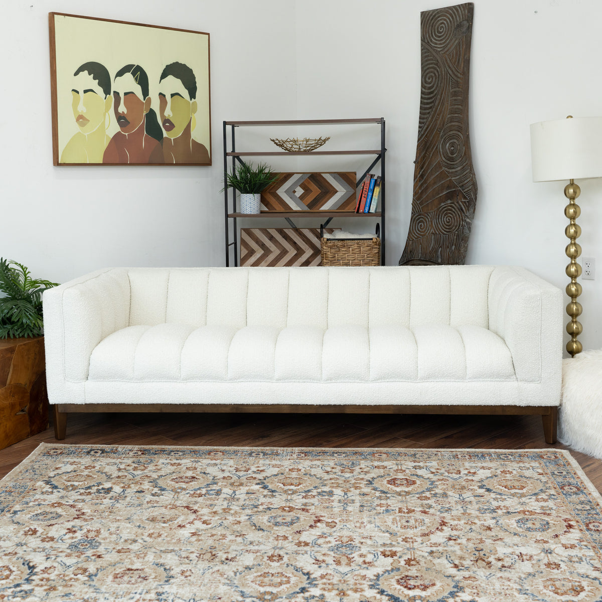 Jersey Ivory Boucle Sofa