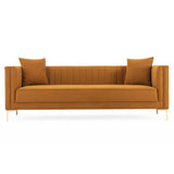 Kendra Sofa 91" (Cognac Velvet)