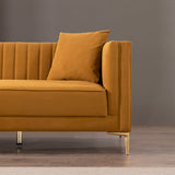 Kendra Sofa 91" (Cognac Velvet)