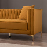 Kendra Sofa 91" (Cognac Velvet)