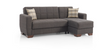 Barato Fabric Convertible Lounge Sectional w/Storage - Dark Brown