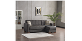Barato Fabric Convertible Lounge Sectional w/Storage - Dark Brown