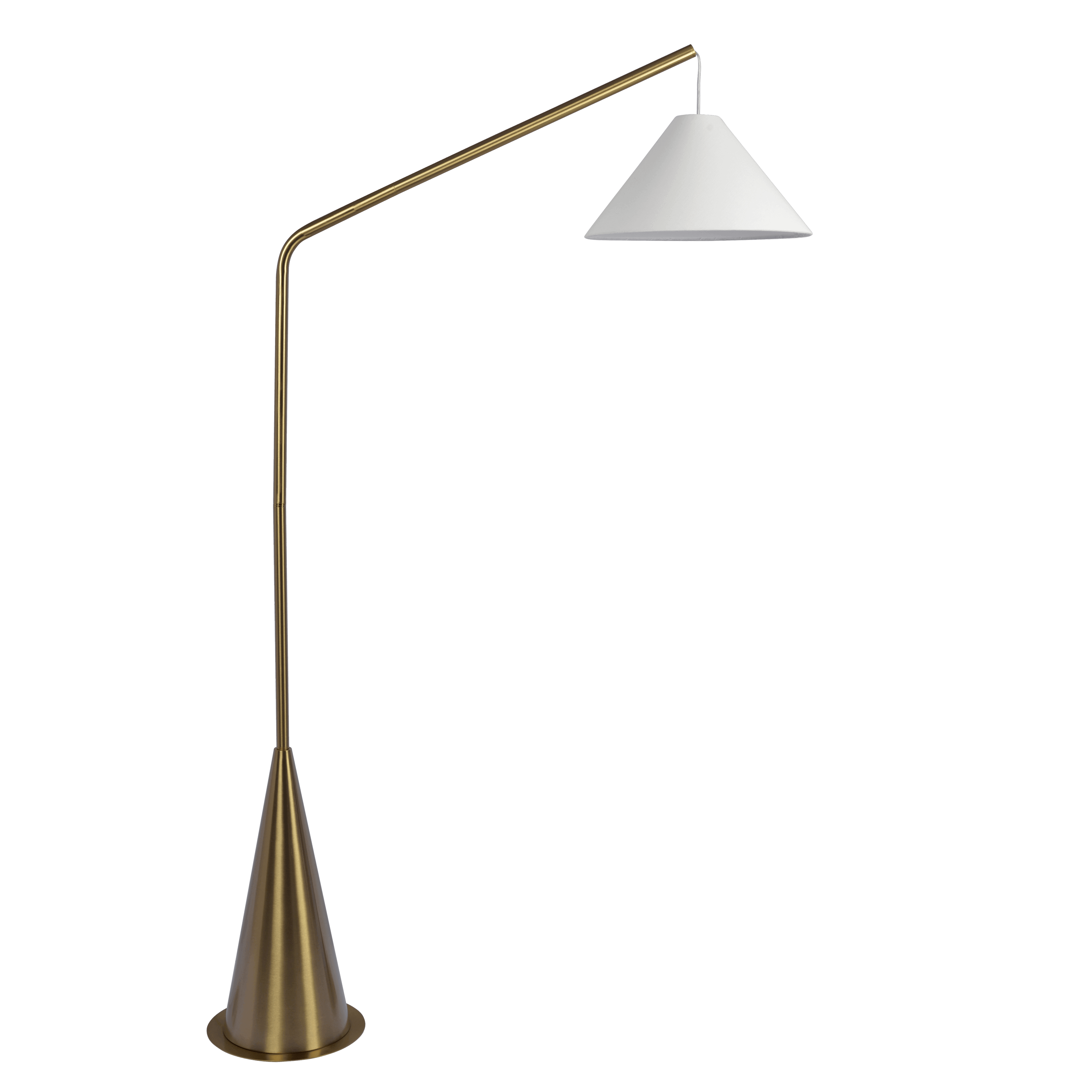 Lisbon Floor Lamp with On/Off Switch Coned Base Hanging White Shade