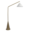 Lisbon Floor Lamp with On/Off Switch Coned Base Hanging White Shade