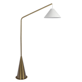 Lisbon Floor Lamp with On/Off Switch Coned Base Hanging White Shade