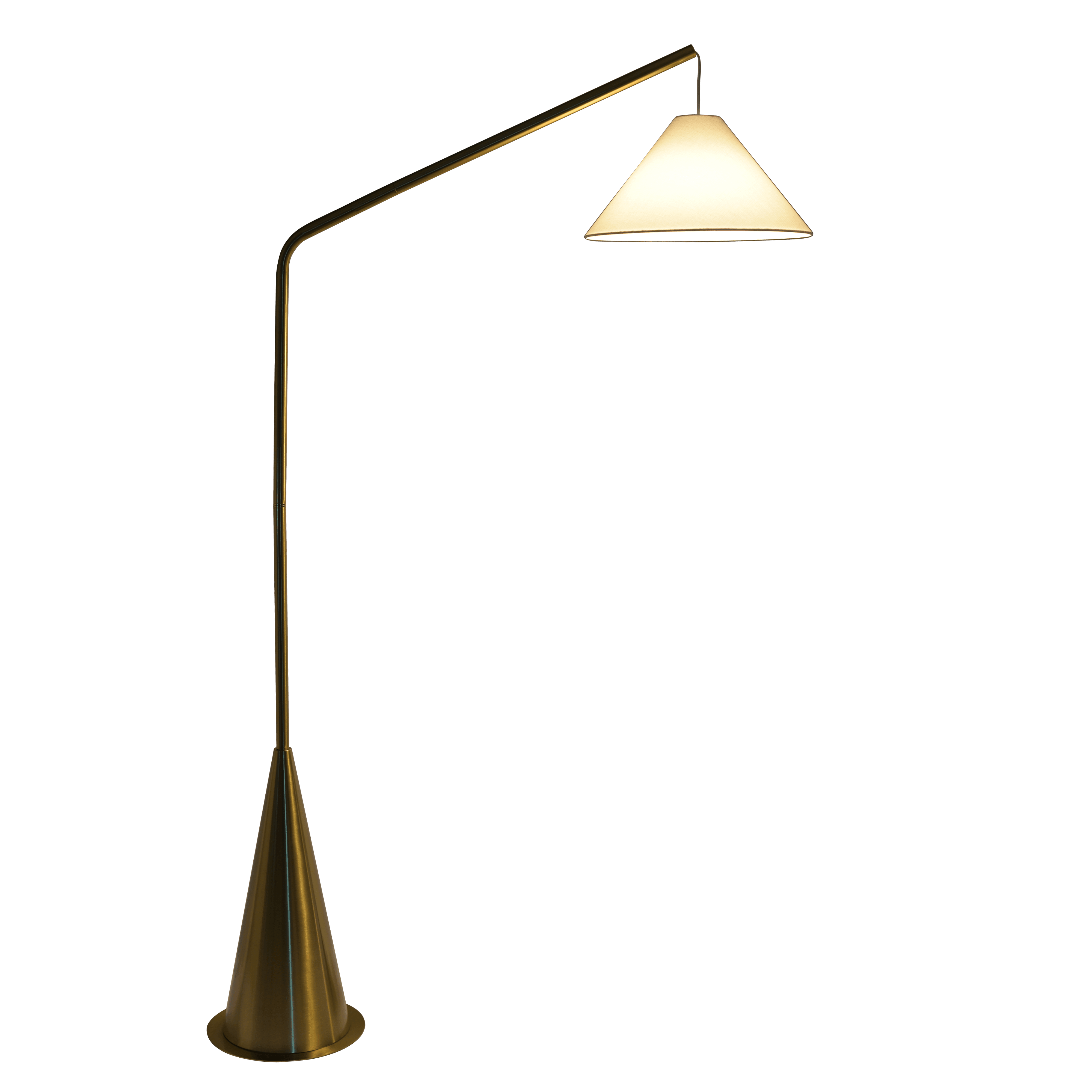 Lisbon Floor Lamp with On/Off Switch Coned Base Hanging White Shade
