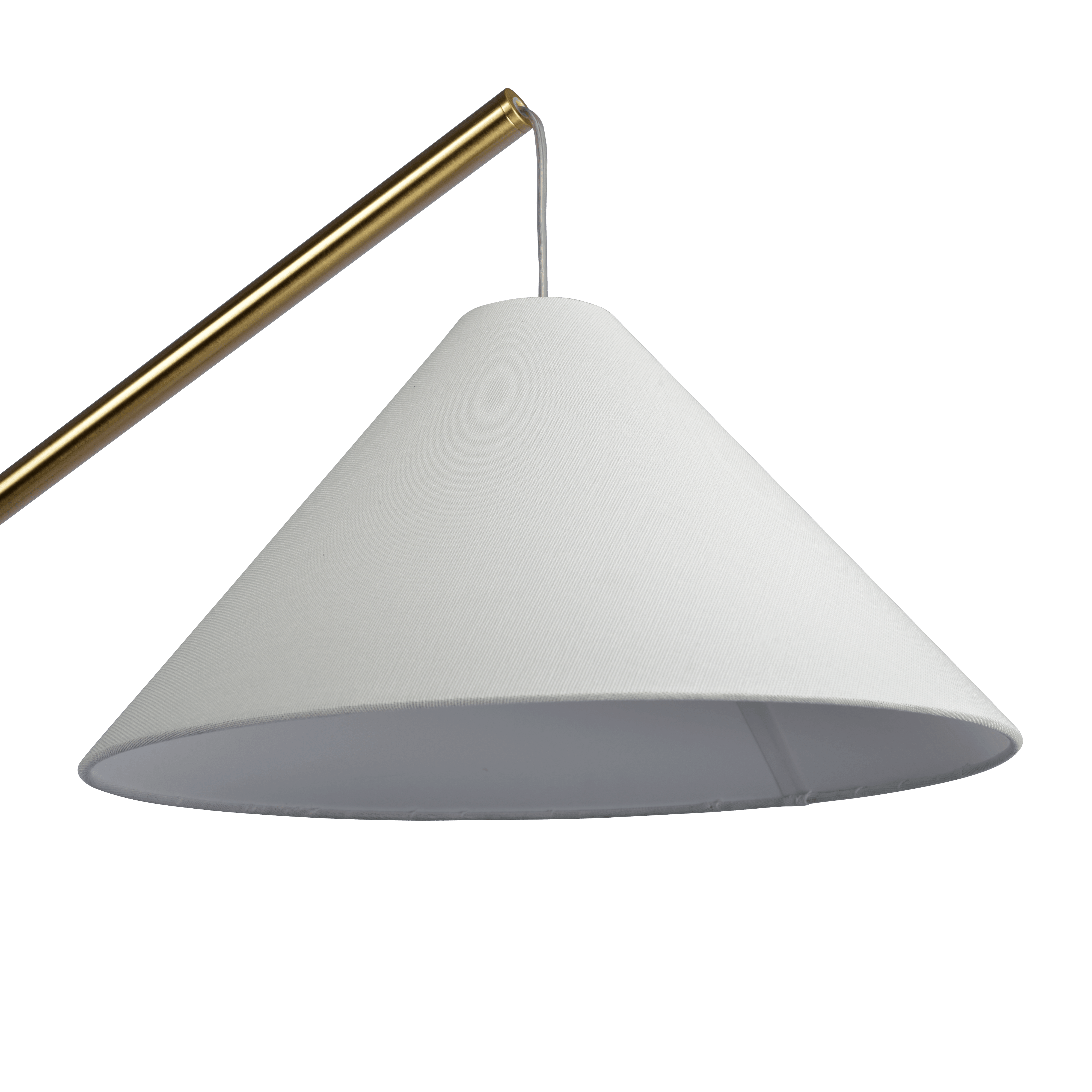 Lisbon Floor Lamp with On/Off Switch Coned Base Hanging White Shade