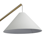 Lisbon Floor Lamp with On/Off Switch Coned Base Hanging White Shade
