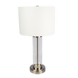 Luna Brushed Nickel Table Lamp with On/Off Switch Clear Glass Body  Metal Base