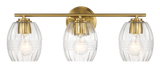 Luster Three Lights Vanity With Clear Glass for Bathrooms above Mirror  Wall Lamp - Satin Brass