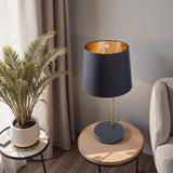 Lustrous Table Lamp - Black outer and Gold inner