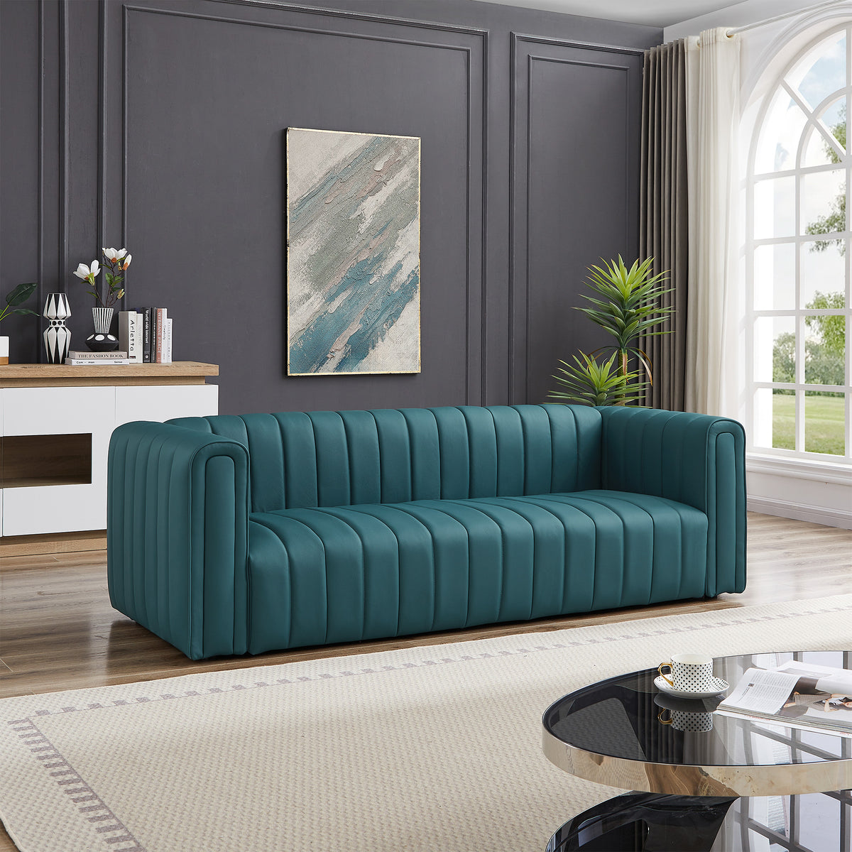 Denver Sofa (Blue Leather)