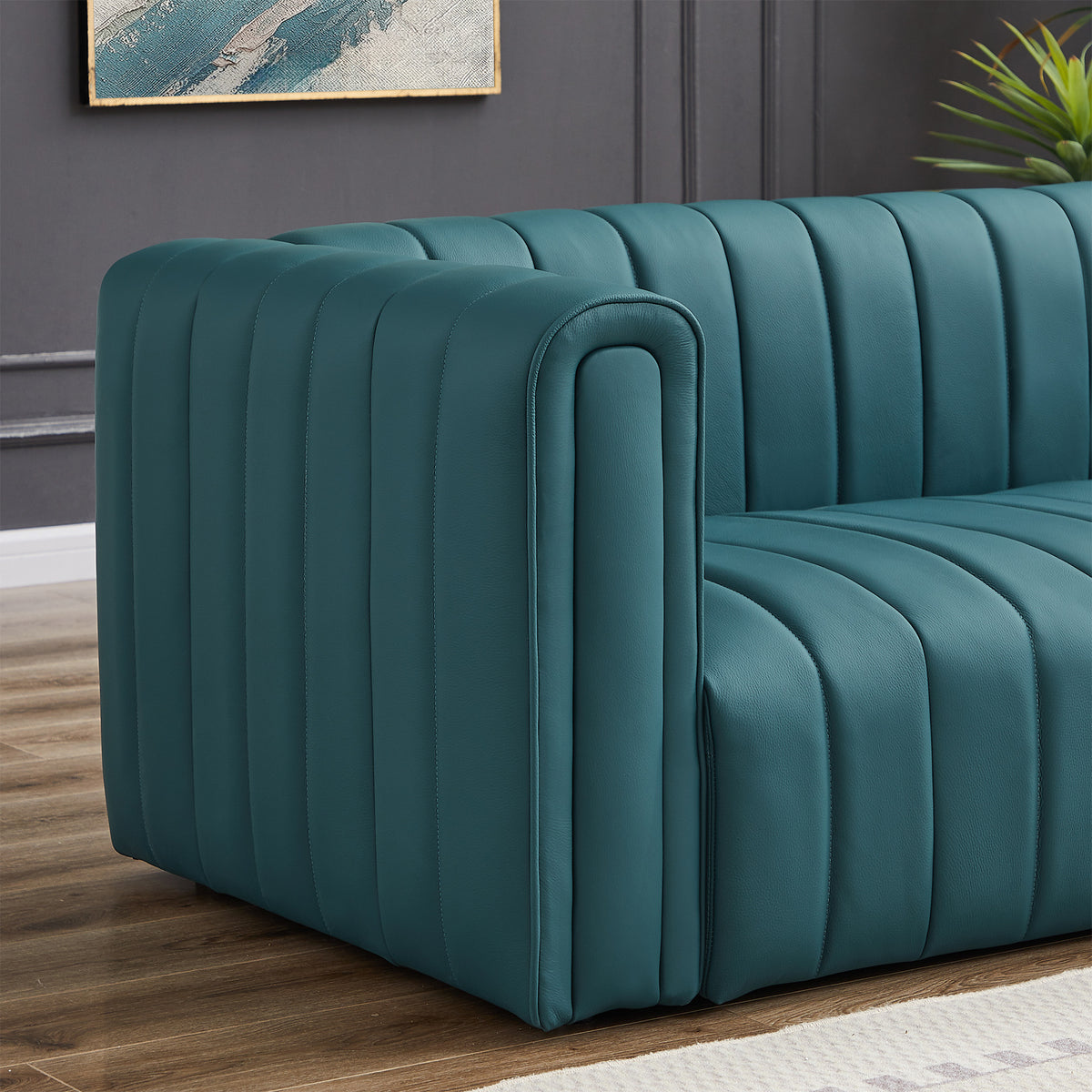 Denver Sofa (Blue Leather)