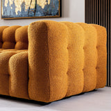 Marceille Modern Sofa Boucle Fabric Couch In Orange