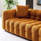 Marceille Modern Sofa Boucle Fabric Couch In Orange