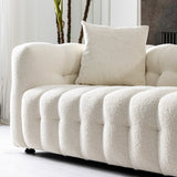 Marceille Modern Sofas Tufted Boucle Fabric In Cream