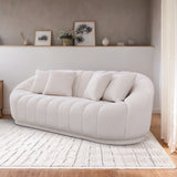 Maximilian Japandi Style White Boucle Sofa