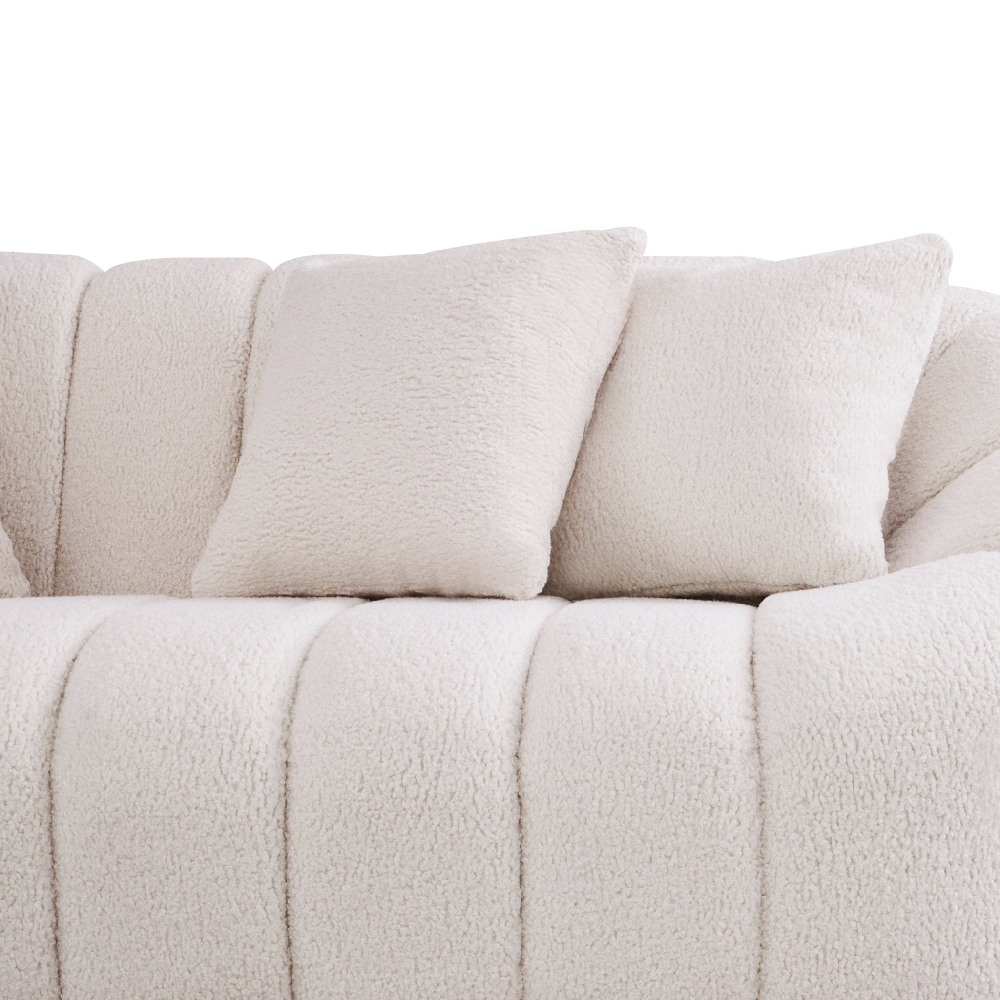 Maximilian Japandi Style White Boucle Sofa