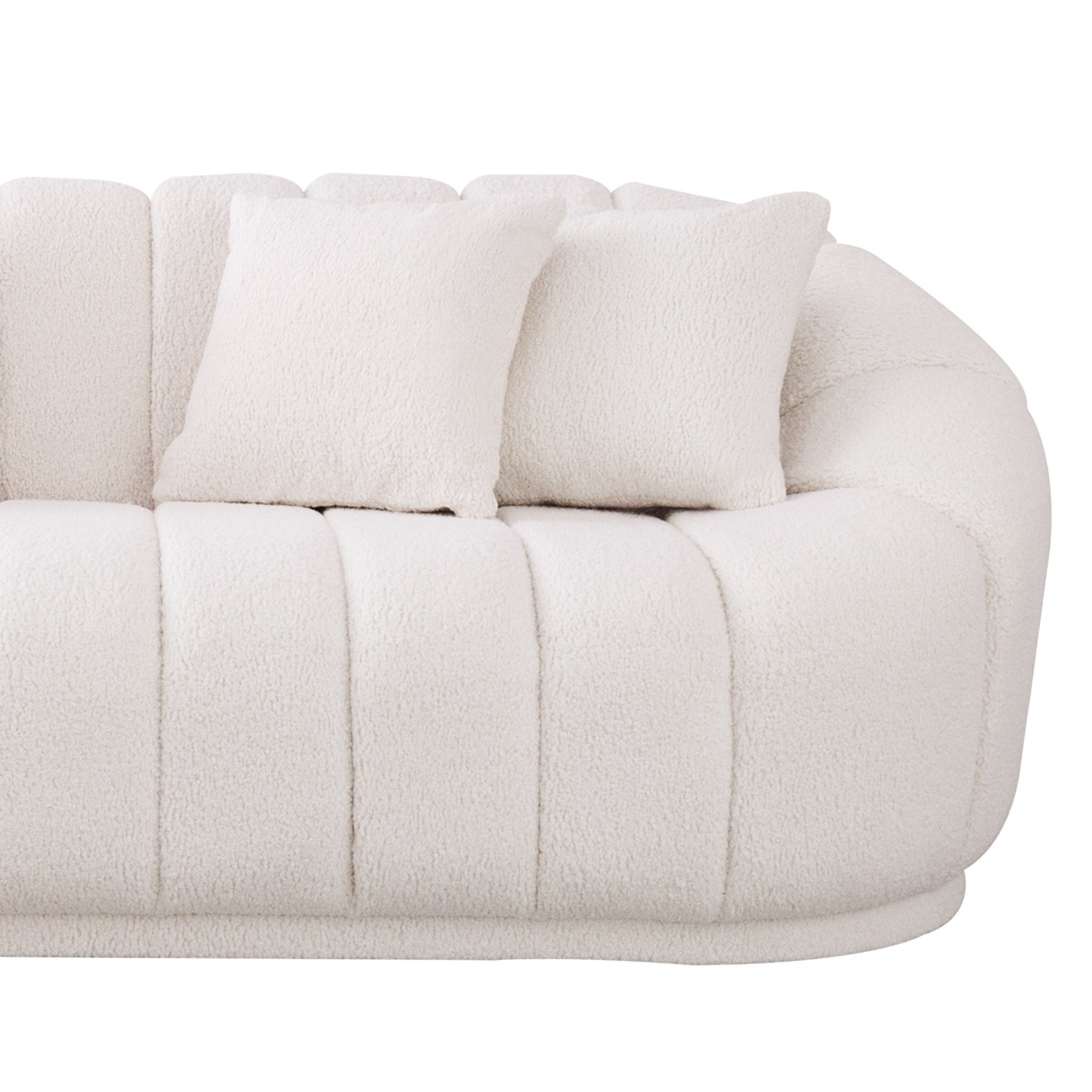Maximilian Japandi Style White Boucle Sofa