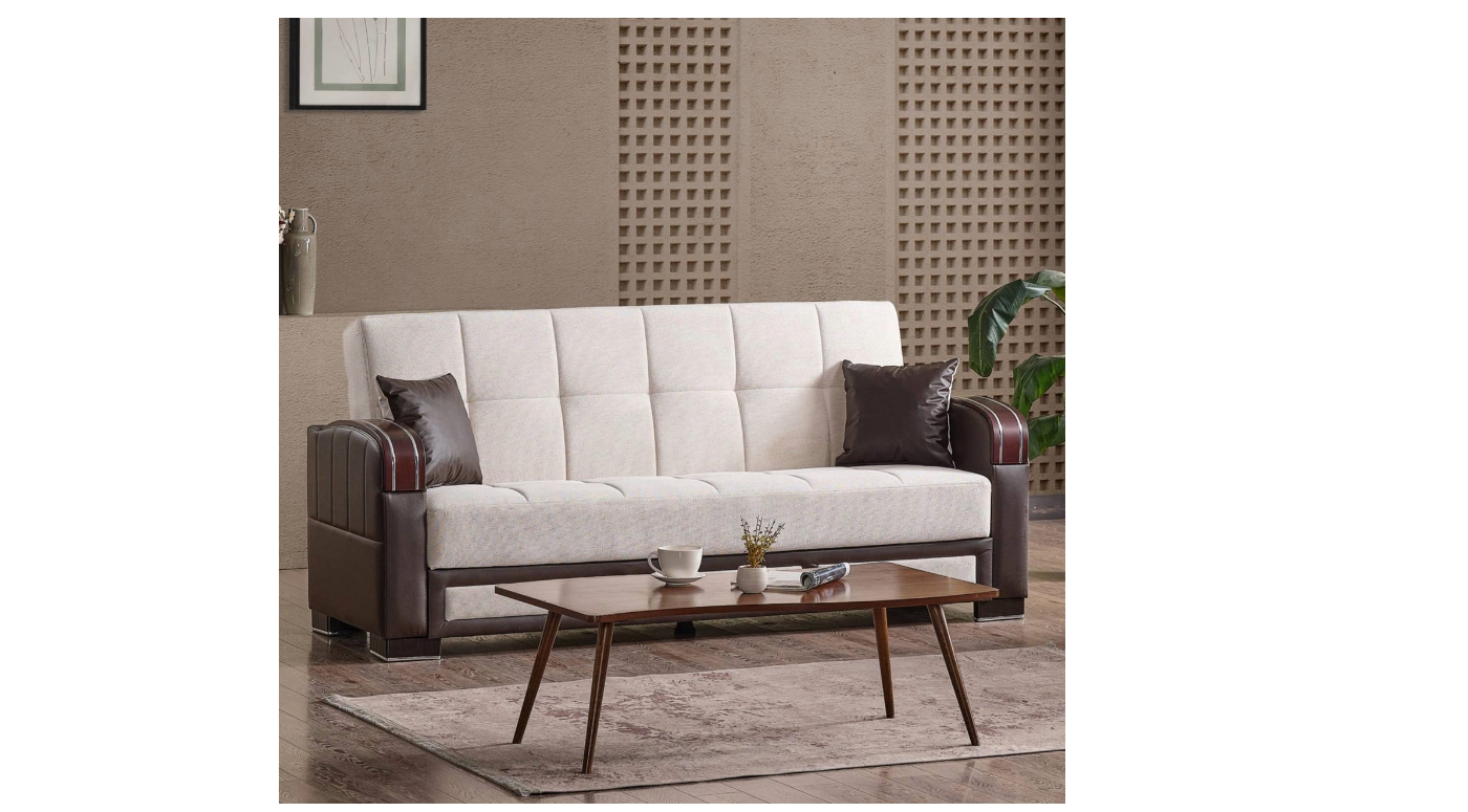 Maya 87" Convertible Sofa w/Storage - Cream