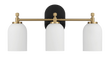 Meadows Three Lights Vanity Brushed Gold Bathroom Wall Light for Bathroom Over Mirror 20.5"W × 10.125"H × 5.5"E with White Frosted Glass